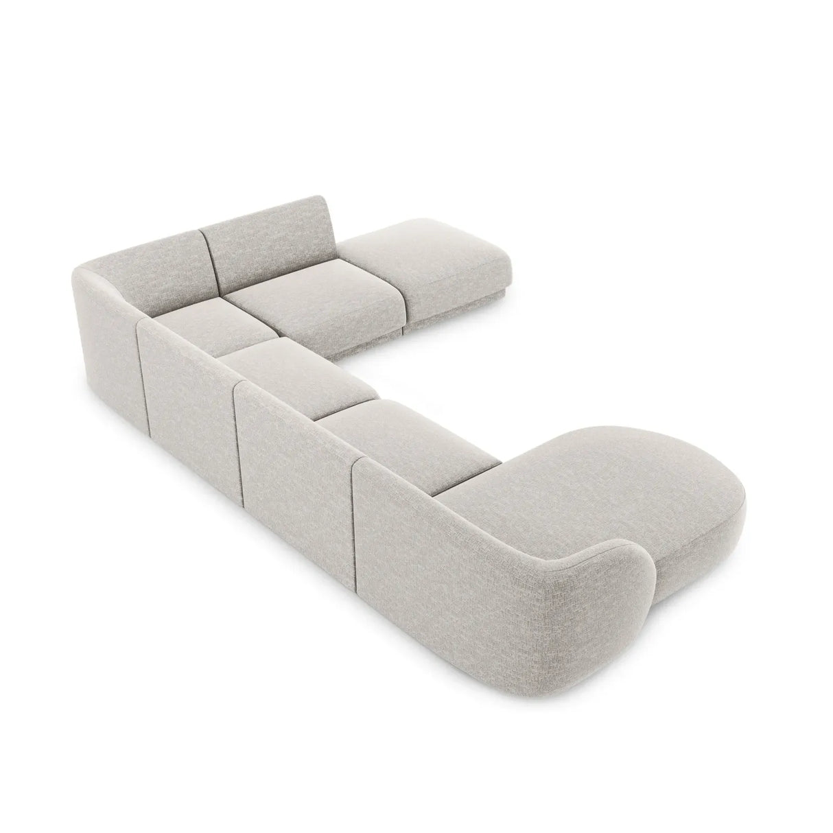 Miley 6-Sitzer Panorama-Sofa Rechts mit Bezug aus Chenille, 330x255 cm - ZEN ZONE Furniture