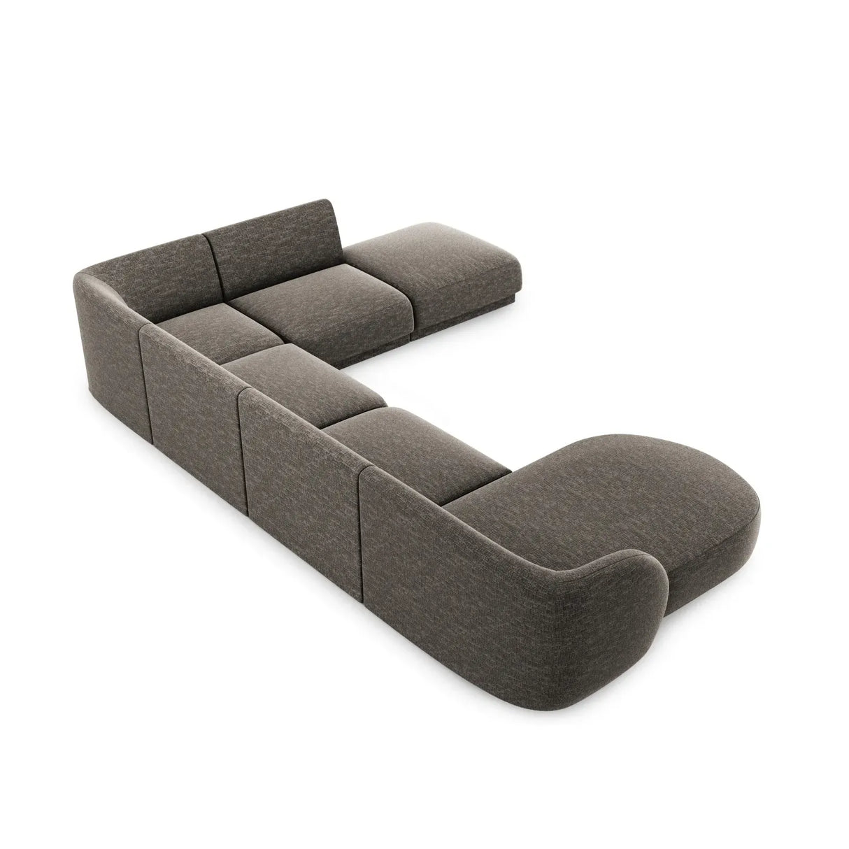 Miley 6-Sitzer Panorama-Sofa Rechts mit Bezug aus Chenille, 330x255 cm - ZEN ZONE Furniture