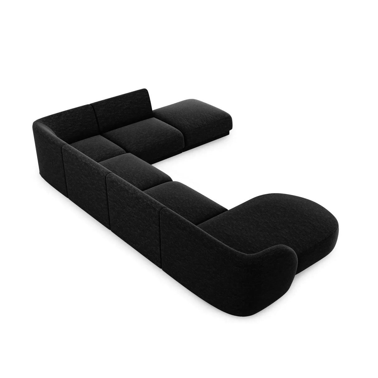 Miley 6-Sitzer Panorama-Sofa Rechts mit Bezug aus Chenille, 330x255 cm - ZEN ZONE Furniture