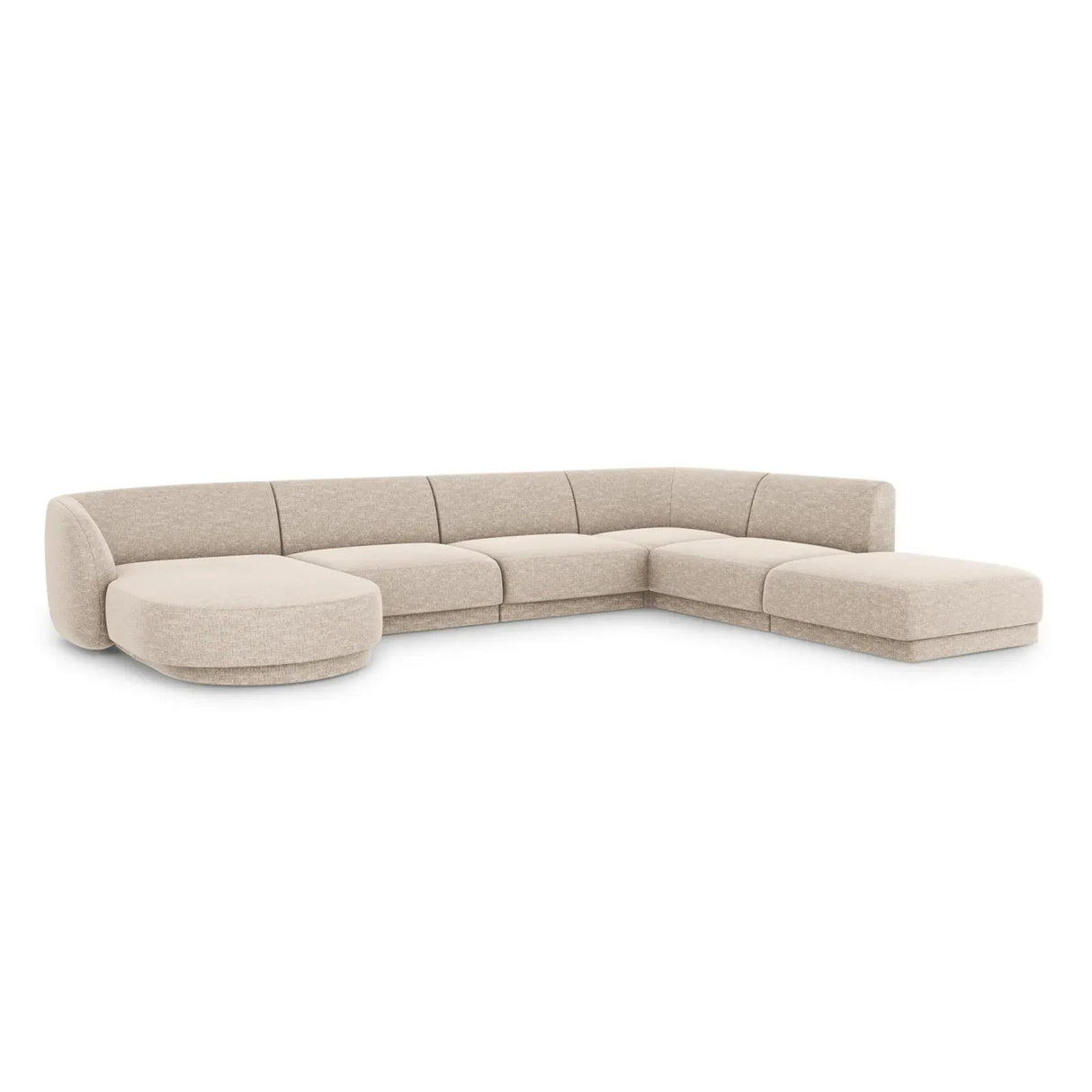 Miley 6-Sitzer Panorama-Sofa Rechts mit Bezug aus Chenille, 330x255 cm - ZEN ZONE Furniture