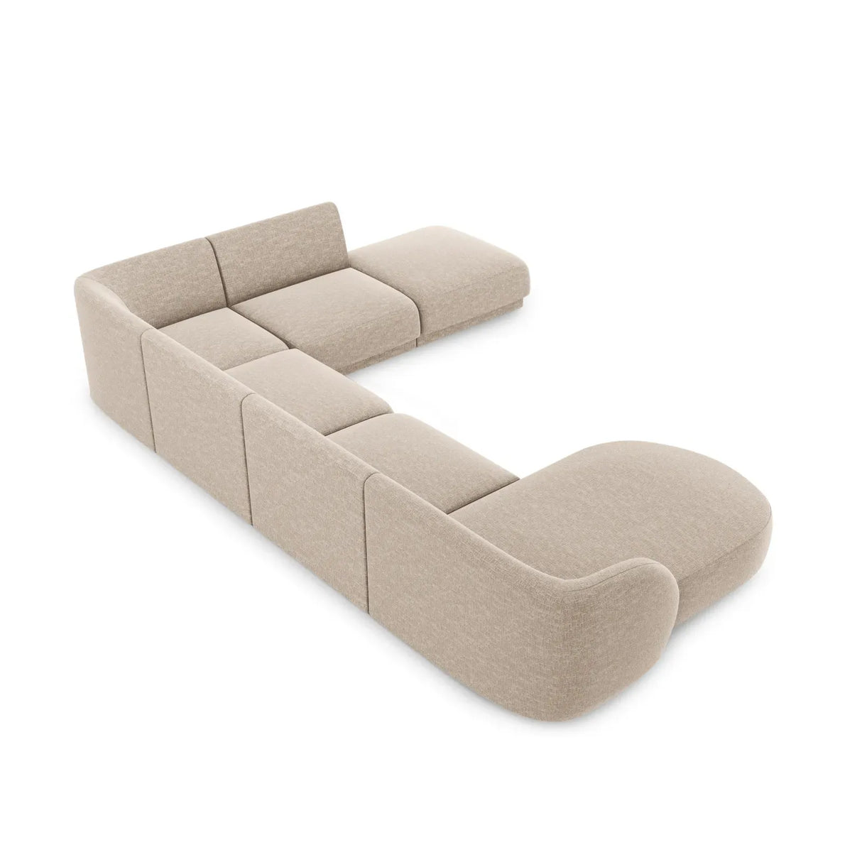 Miley 6-Sitzer Panorama-Sofa Rechts mit Bezug aus Chenille, 330x255 cm - ZEN ZONE Furniture