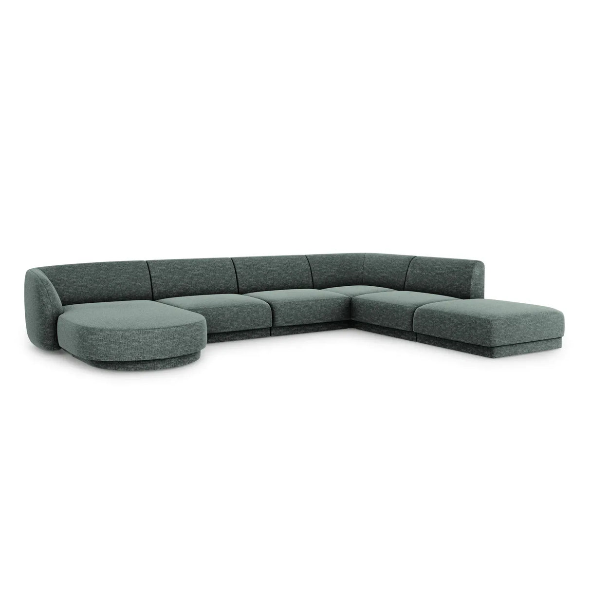 Miley 6-Sitzer Panorama-Sofa Rechts mit Bezug aus Chenille, 330x255 cm - ZEN ZONE Furniture