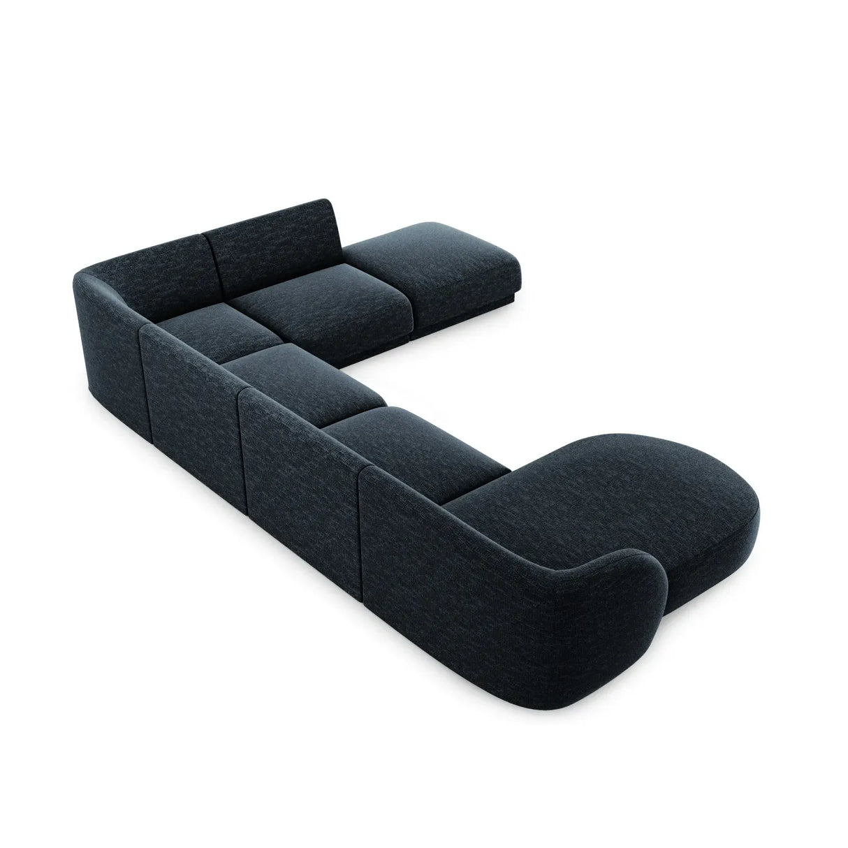 Miley 6-Sitzer Panorama-Sofa Rechts mit Bezug aus Chenille, 330x255 cm - ZEN ZONE Furniture