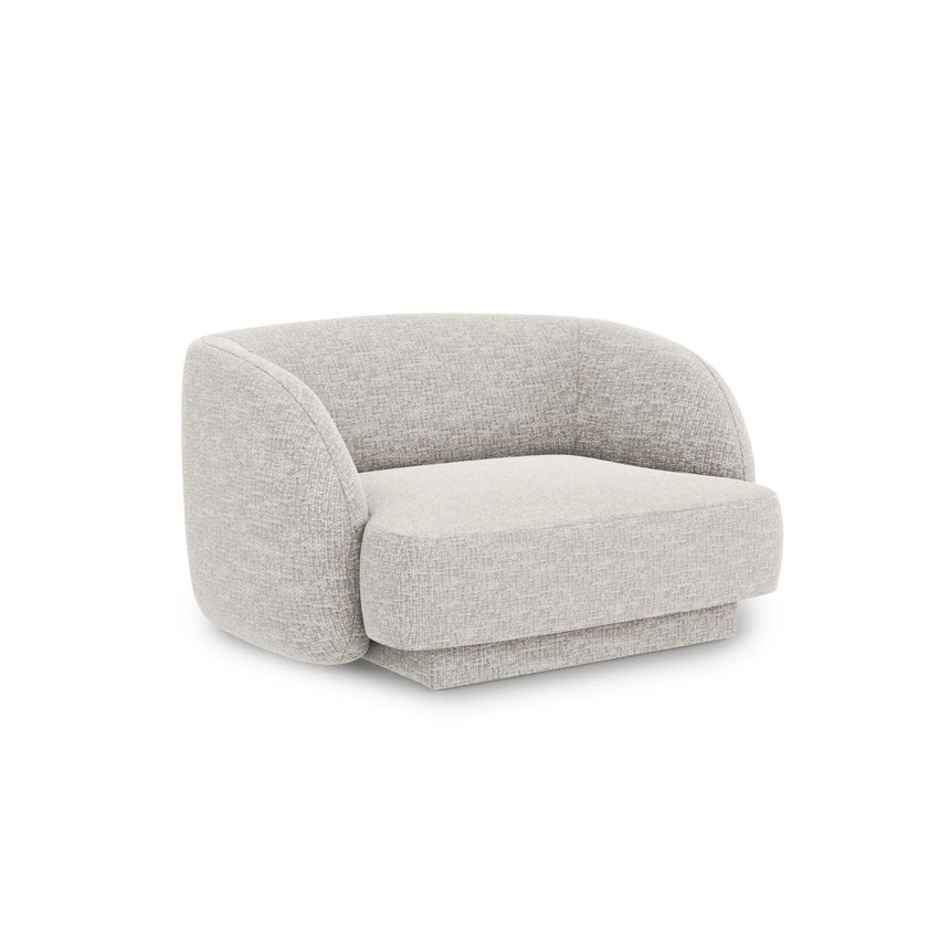 Miley Sessel mit Bezug in Chenille (Haga06) in Hellgrau, 103x90 cm – Bild 3