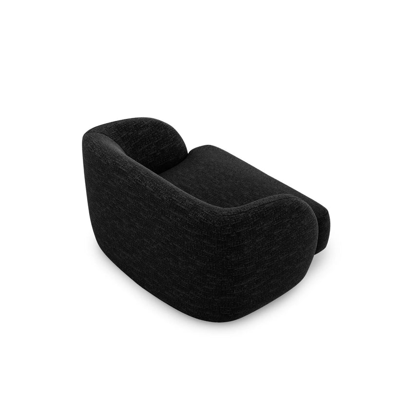 Miley Sessel mit Bezug in Chenille (Haga19) in Schwarz, 103x90 cm – Bild 4