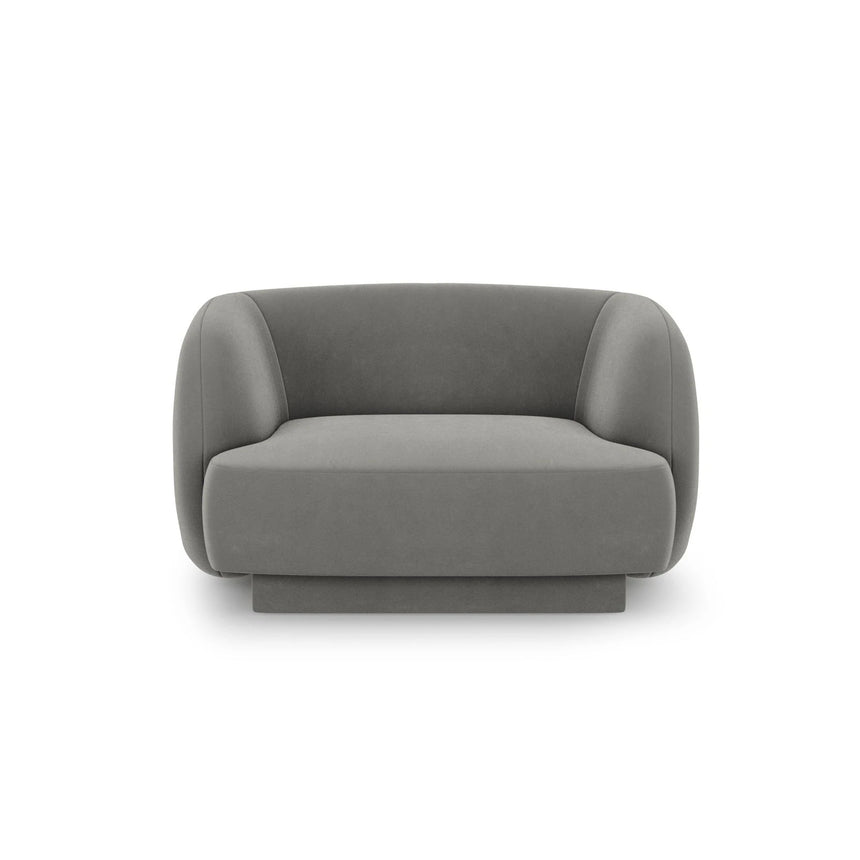 Miley Sessel mit Bezug in Samt (Blu13) in Hellgrau, 103x90 cm – Bild 1