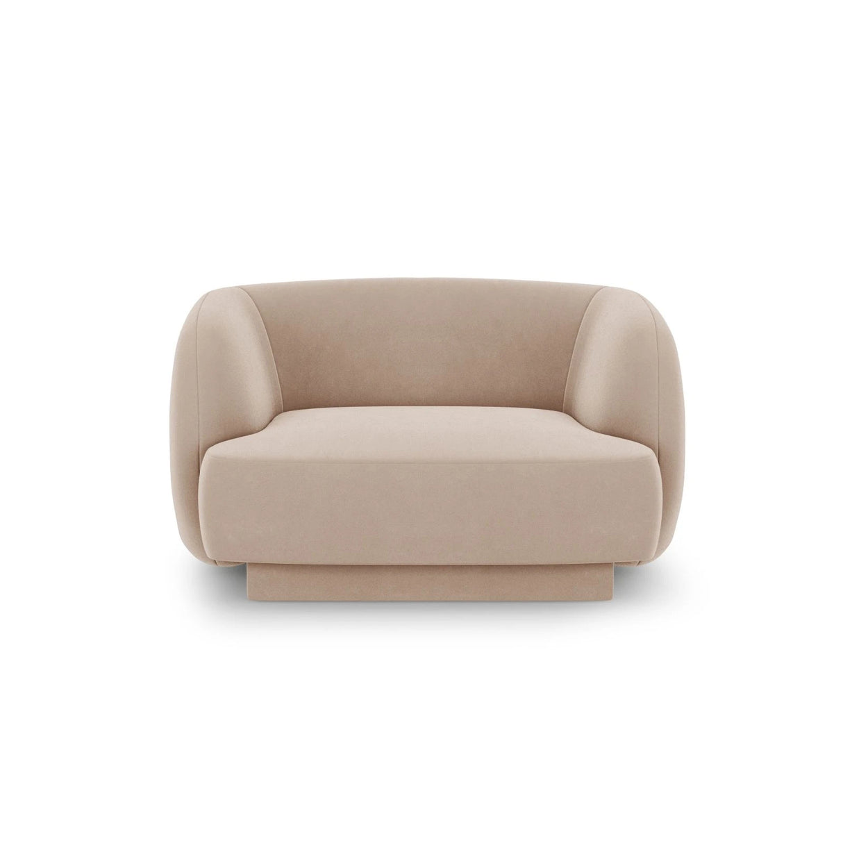 Miley Sessel mit Bezug in Samt (Blu40) in Cappuccino, 103x90 cm – Bild 1