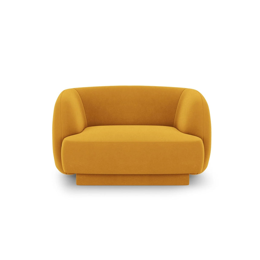 Miley Sessel mit Bezug in Samt (Blu68) in Gelb, 103x90 cm – Bild 1