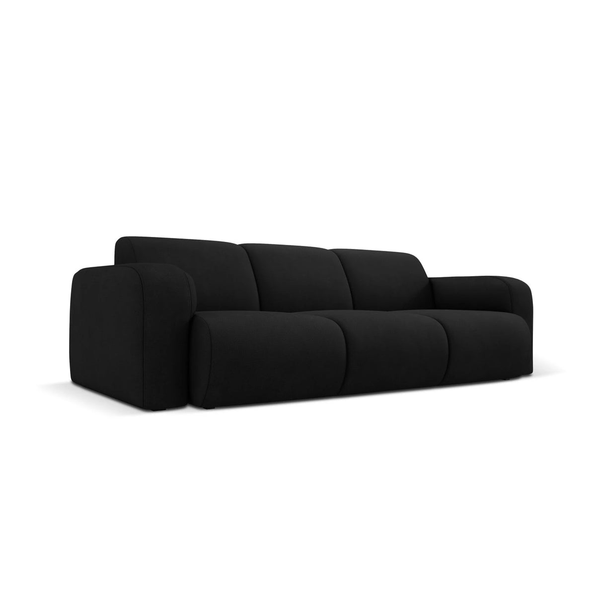 Molino 3-Sitzer Sofa mit Bezug aus Chenille (Reb1) in Schwarz, 235x95 cm – Bild 4