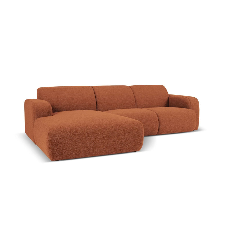 Molino 4-Sitzer Ecksofa Links, mit Bezug aus Boucle (Bal2078) in Braun, 250x170 cm – Bild 3