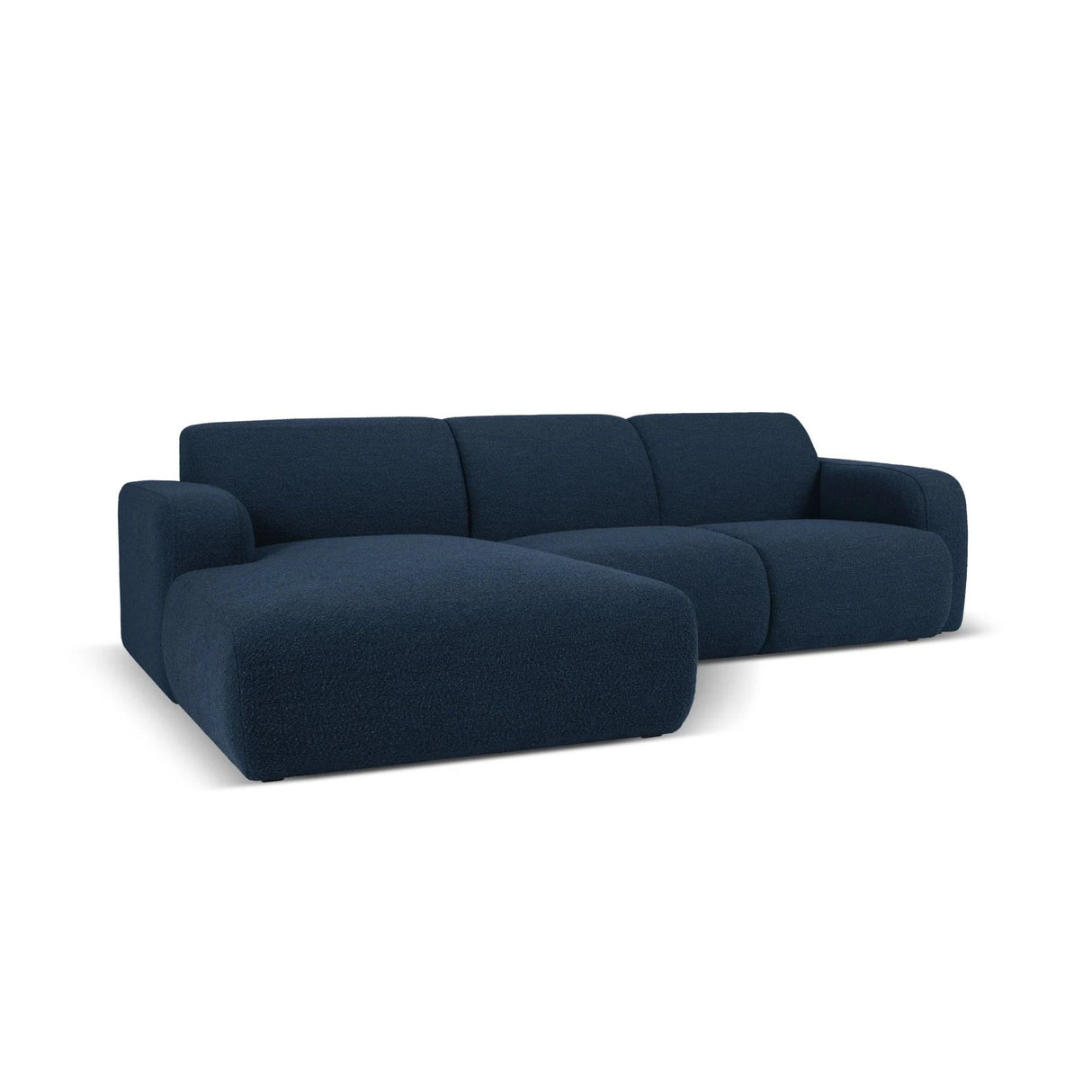 Molino 4-Sitzer Ecksofa Links, mit Bezug aus Boucle (Bal2088) in Dunkelblau, 250x170 cm – Bild 3