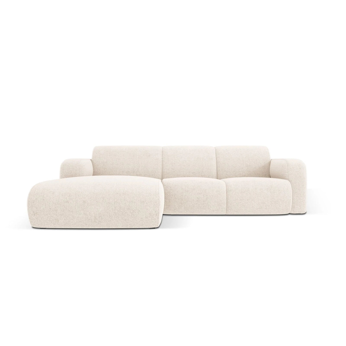 Molino 4-Sitzer Ecksofa Links, mit Bezug aus Chenille (Haga23) in Leichtes Beige, 250x170 cm – Bild 1