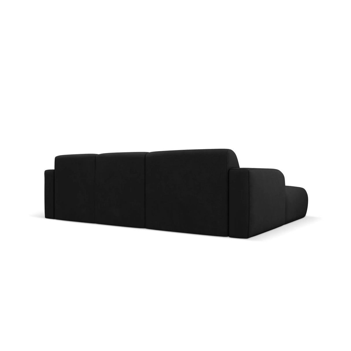 Molino 4-Sitzer Ecksofa Links, mit Bezug aus Chenille (Reb1) in Schwarz, 250x170 cm – Bild 5