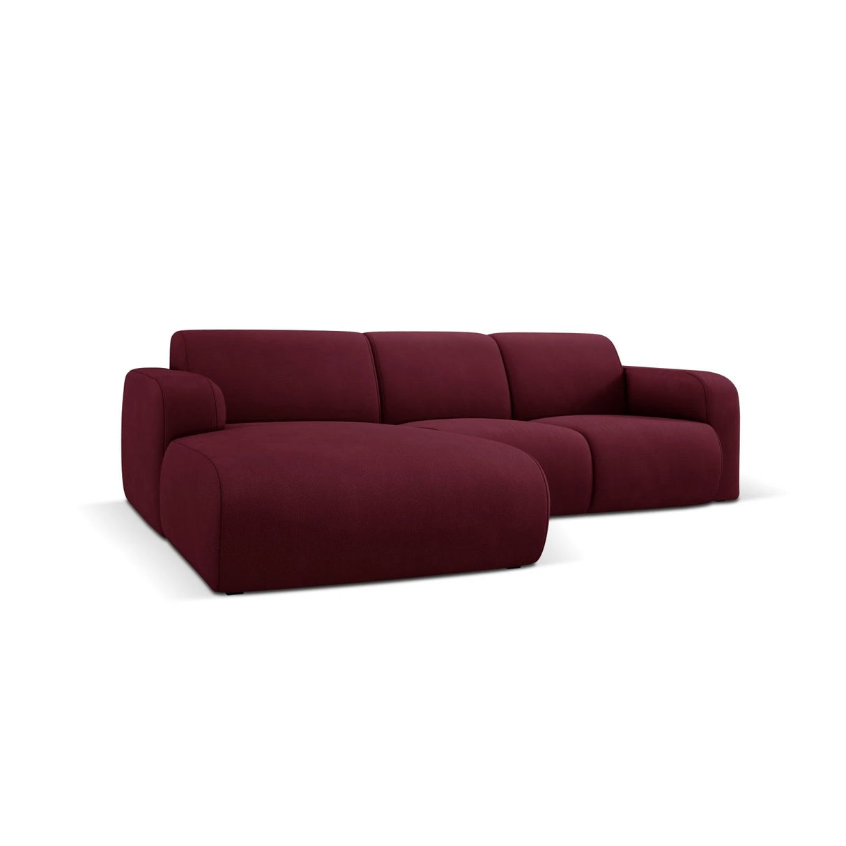 Molino 4-Sitzer Ecksofa Links, mit Bezug aus Chenille (Reb10) in Bordeaux, 250x170 cm – Bild 3