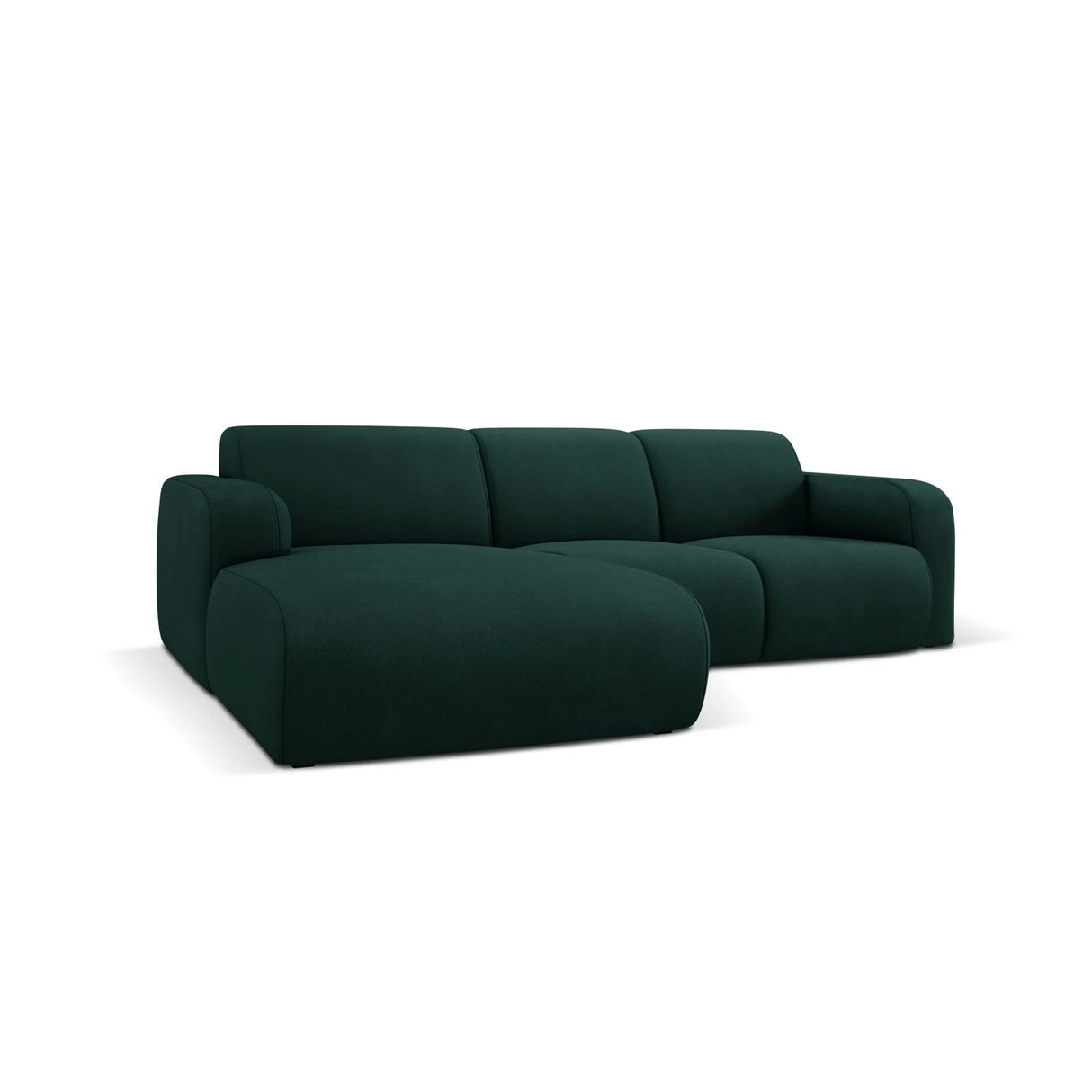 Molino 4-Sitzer Ecksofa Links, mit Bezug aus Chenille (Reb16) in Flaschengrün, 250x170 cm – Bild 3