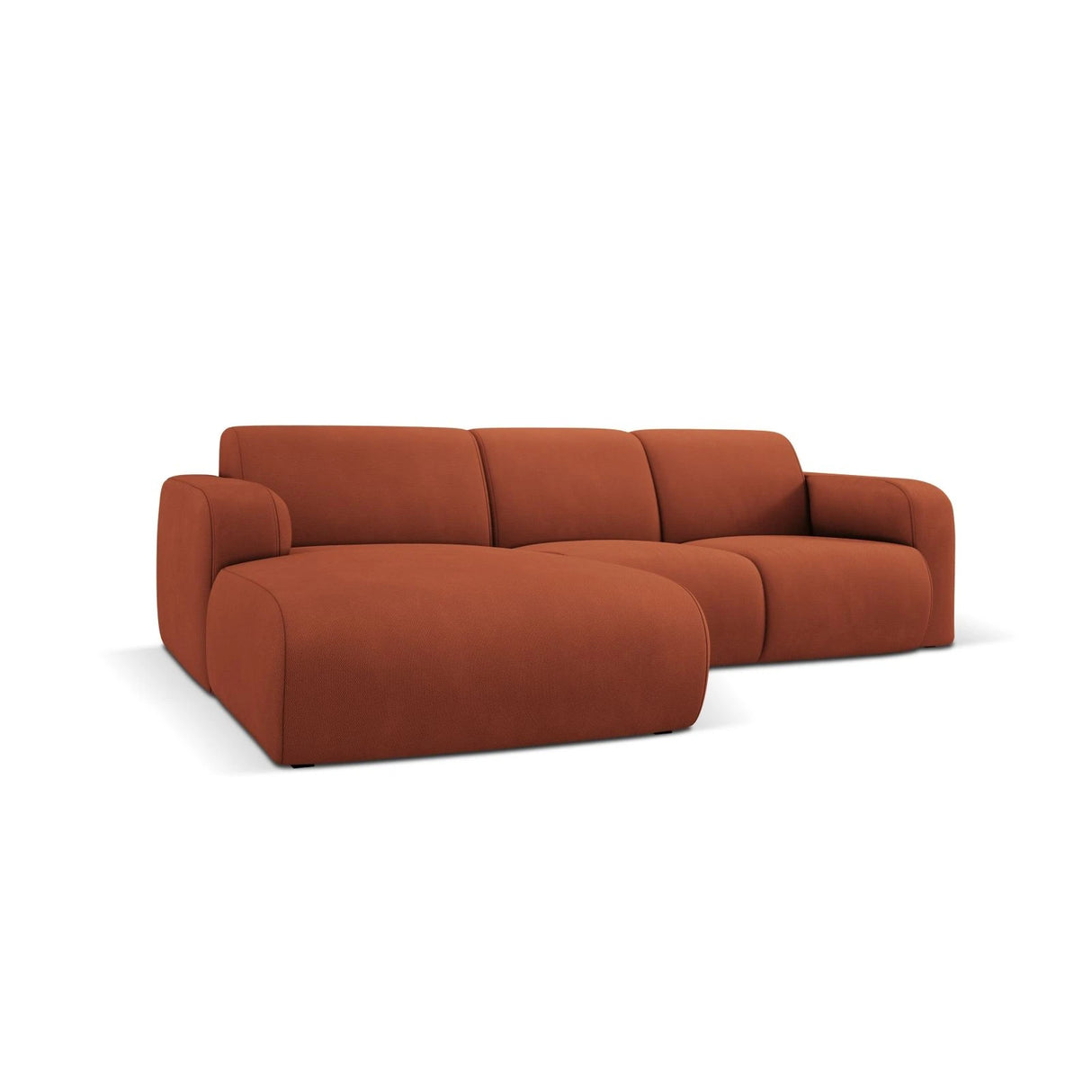 Molino 4-Sitzer Ecksofa Links, mit Bezug aus Chenille (Reb20) in Orange, 250x170 cm – Bild 3