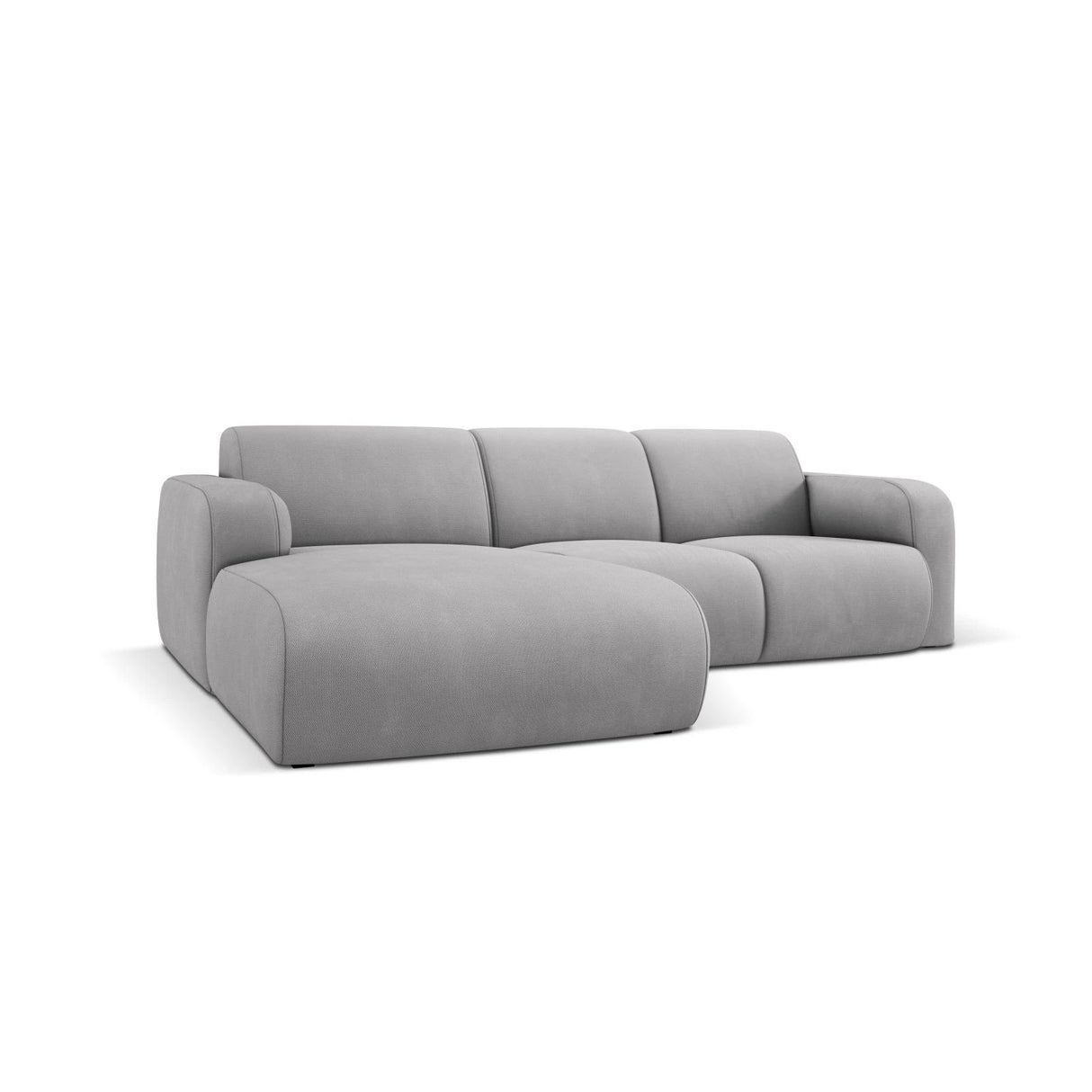 Molino 4-Sitzer Ecksofa Links, mit Bezug aus Chenille (Reb5) in Hellgrau, 250x170 cm – Bild 3