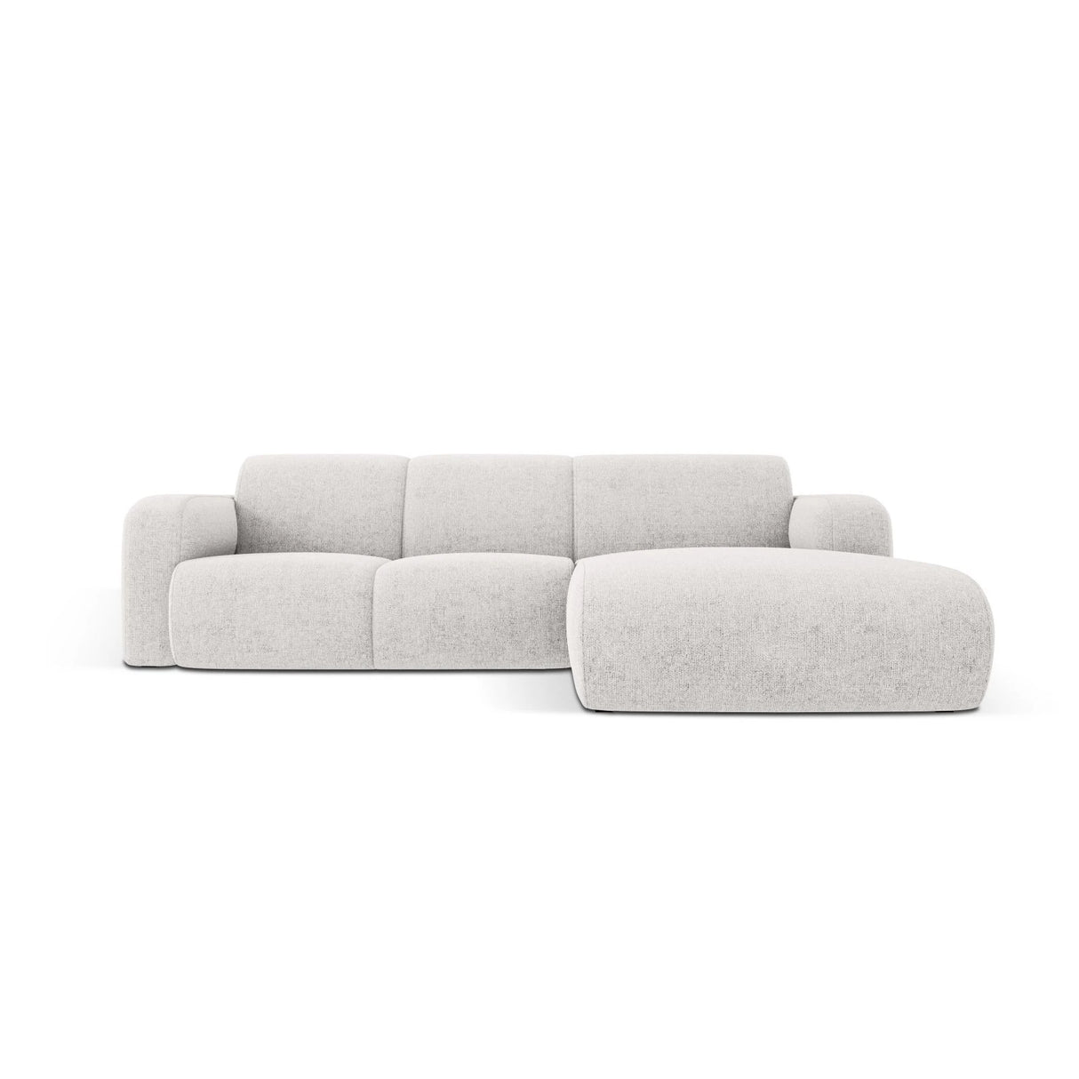 Molino 4-Sitzer Ecksofa Rechts, mit Bezug aus Chenille (Haga06) in Hellgrau, 250x170 cm – Bild 1