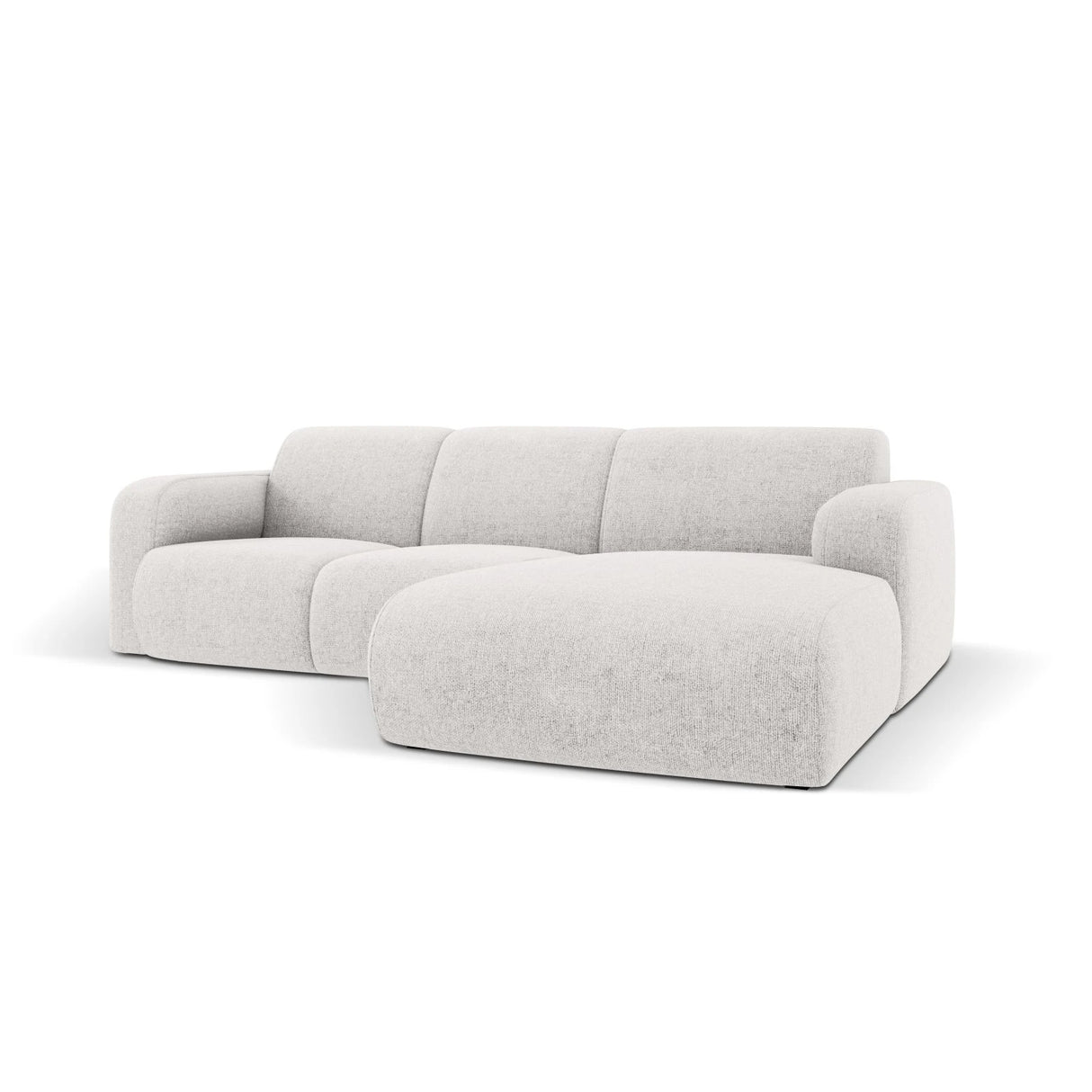 Molino 4-Sitzer Ecksofa Rechts, mit Bezug aus Chenille (Haga06) in Hellgrau, 250x170 cm – Bild 4