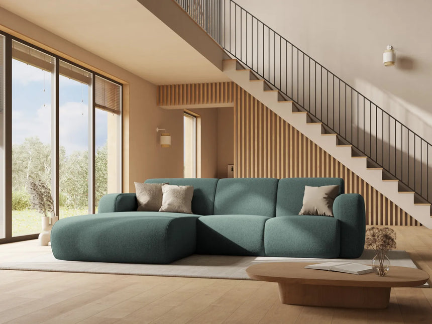 Molino 4-Sitzer Ecksofa Rechts, mit Bezug aus Chenille (Haga78) in Petrol, 250x170 cm – Bild 2