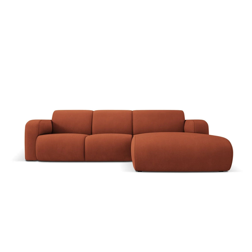 Molino 4-Sitzer Ecksofa Rechts, mit Bezug aus Chenille (Reb20) in Orange, 250x170 cm – Bild 1