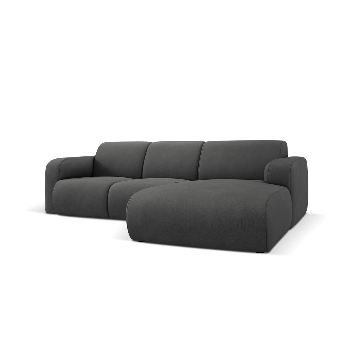 Molino 4-Sitzer Ecksofa Rechts, mit Bezug aus Chenille (Reb3) in Dunkelgrau, 250x170 cm – Bild 4