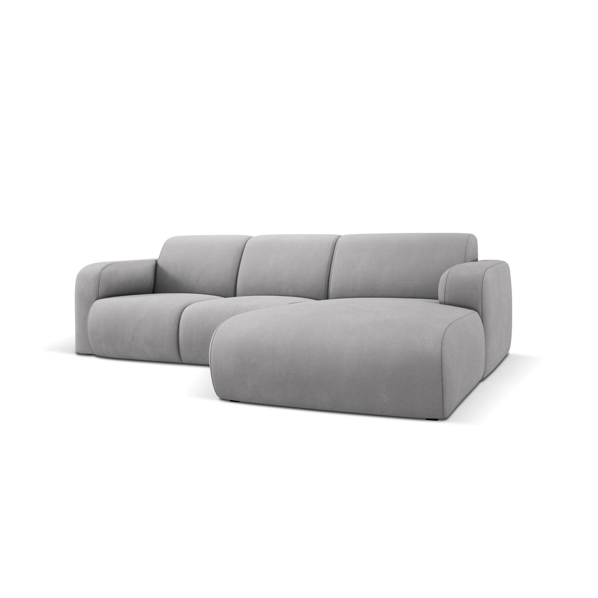 Molino 4-Sitzer Ecksofa Rechts, mit Bezug aus Chenille (Reb5) in Hellgrau, 250x170 cm – Bild 4