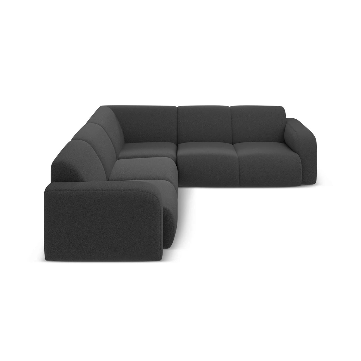 Molino 5-Sitzer Ecksofa symmetrisch, mit Bezug aus Boucle (Bal2083) in Dunkelgrau, 252x252 cm – Bild 3