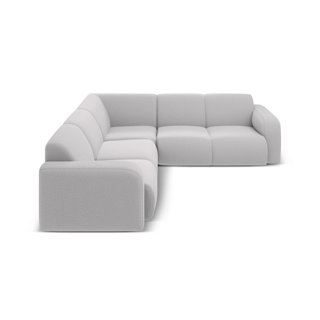 Molino 5-Sitzer Ecksofa symmetrisch, mit Bezug aus Boucle (Bal2085) in Hellgrau, 252x252 cm – Bild 3