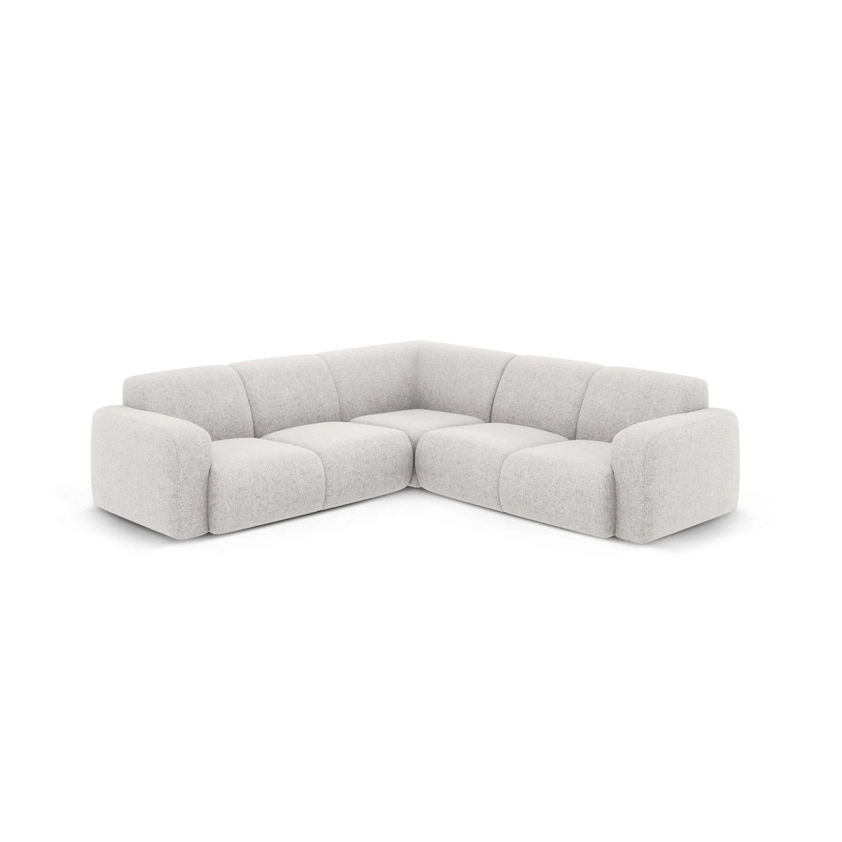 Molino 5-Sitzer Ecksofa symmetrisch, mit Bezug aus Chenille (Haga06) in Hellgrau, 252x252 cm – Bild 1