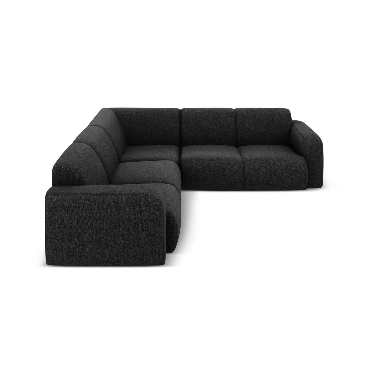 Molino 5-Sitzer Ecksofa symmetrisch, mit Bezug aus Chenille (Haga19) in Schwarz, 252x252 cm – Bild 3