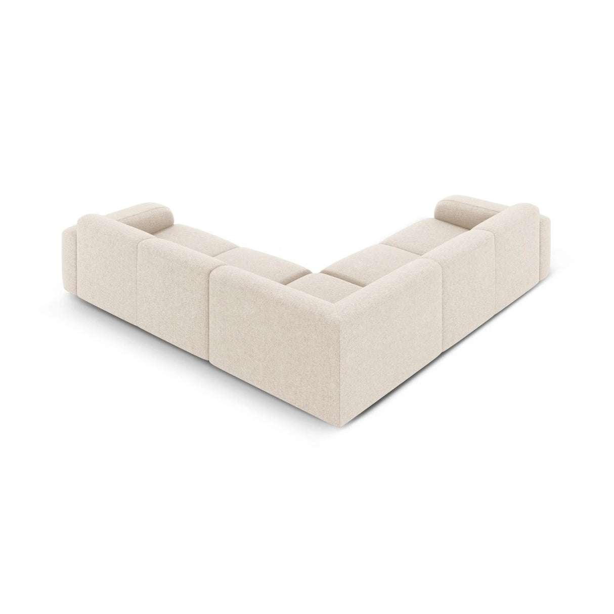 Molino 5-Sitzer Ecksofa symmetrisch, mit Bezug aus Chenille (Haga23) in Leichtes Beige, 252x252 cm – Bild 4