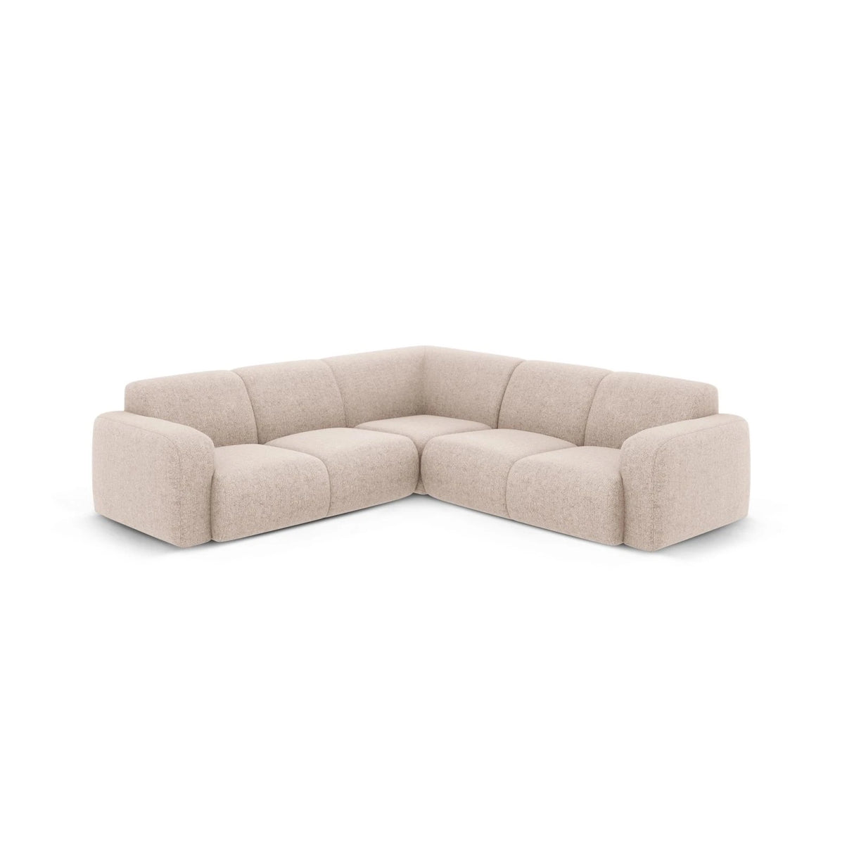 Molino 5-Sitzer Ecksofa symmetrisch, mit Bezug aus Chenille (Haga30) in Beige, 252x252 cm – Bild 1