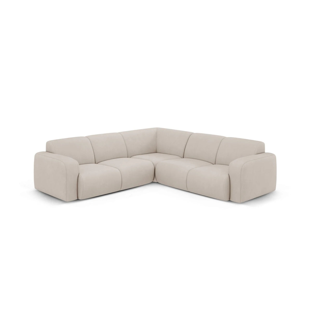 Molino 5-Sitzer Ecksofa symmetrisch, mit Bezug aus Chenille (Reb25) in Beige, 252x252 cm – Bild 1