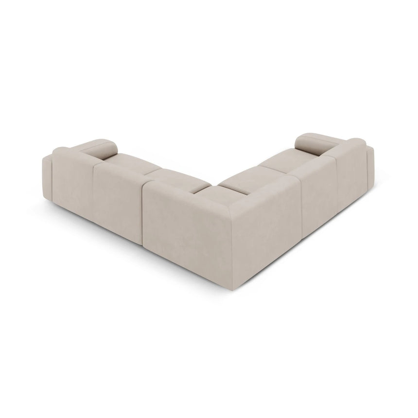 Molino 5-Sitzer Ecksofa symmetrisch, mit Bezug aus Chenille (Reb25) in Beige, 252x252 cm – Bild 4