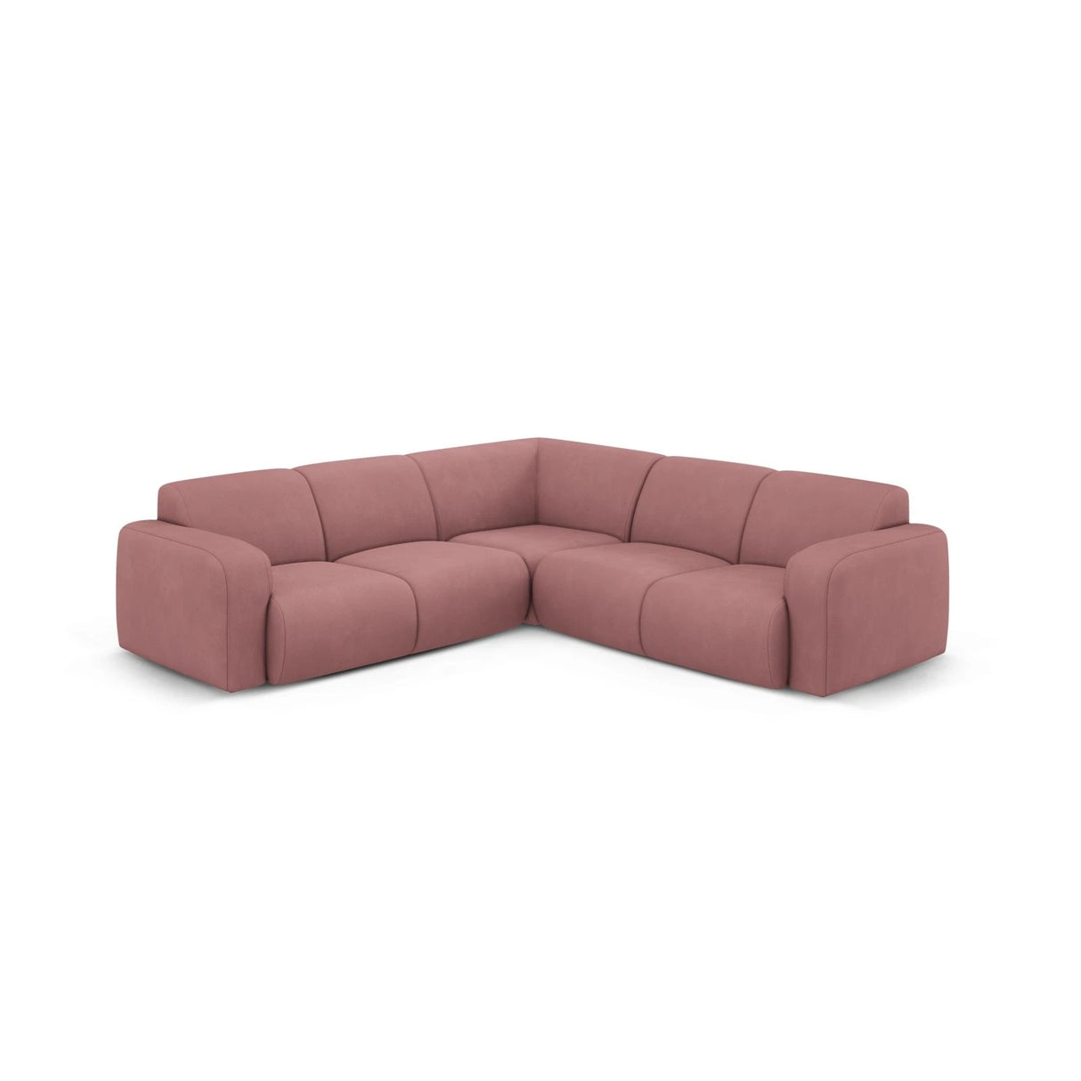 Molino 5-Sitzer Ecksofa symmetrisch, mit Bezug aus Chenille (Reb7) in Rosa, 252x252 cm – Bild 1