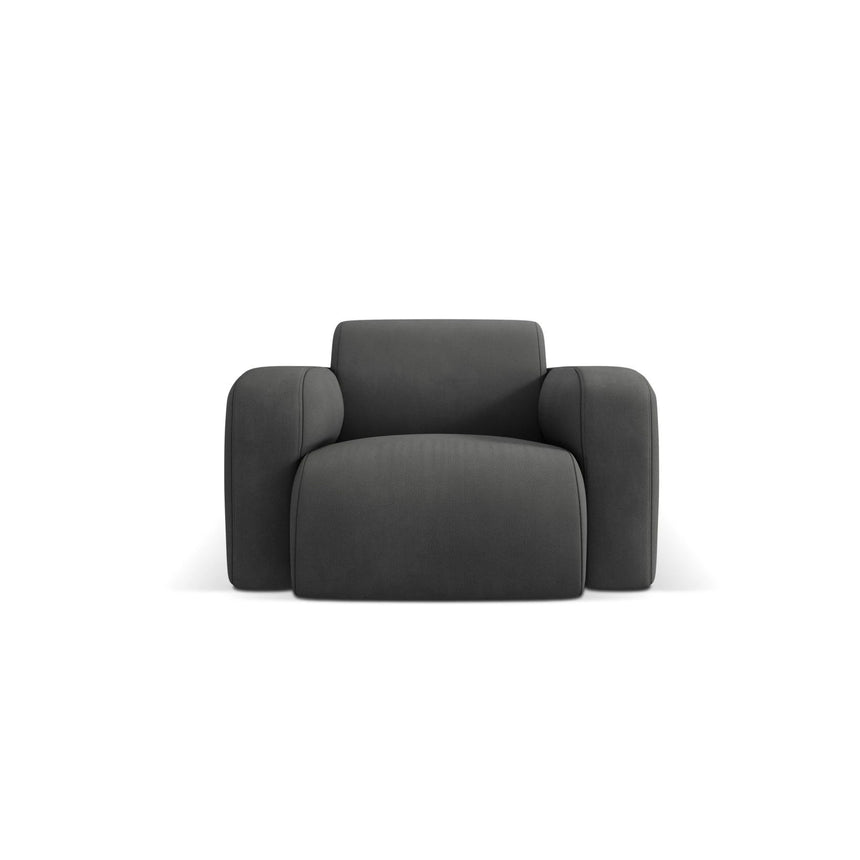 Molino Sessel mit Bezug aus Chenille (Reb3) in Dunkelgrau, 105x95 cm – Bild 1