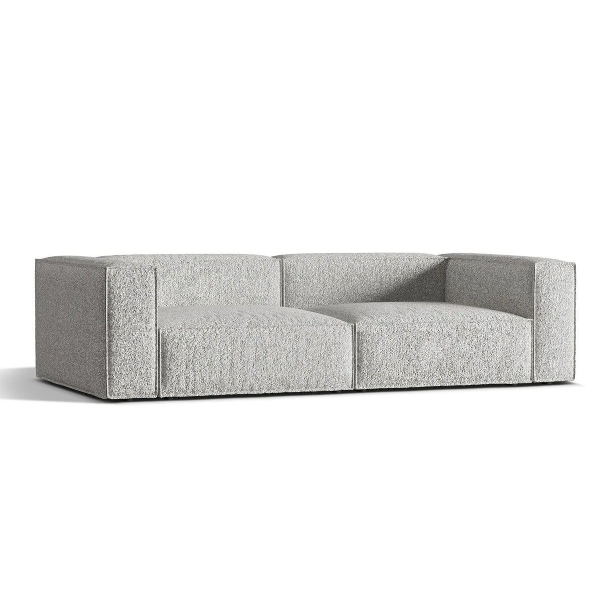 Nuria 5-Sitzer Sofa mit Bezug aus Boucle (MonSil) in Silber, 110x290 cm – Bild 3