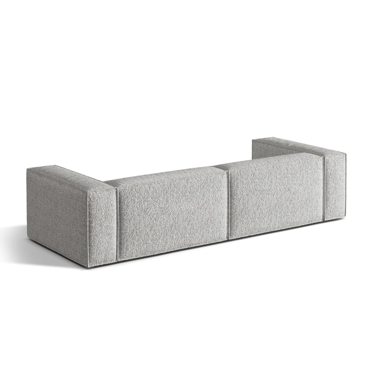 Nuria 5-Sitzer Sofa mit Bezug aus Boucle (MonSil) in Silber, 110x290 cm – Bild 4