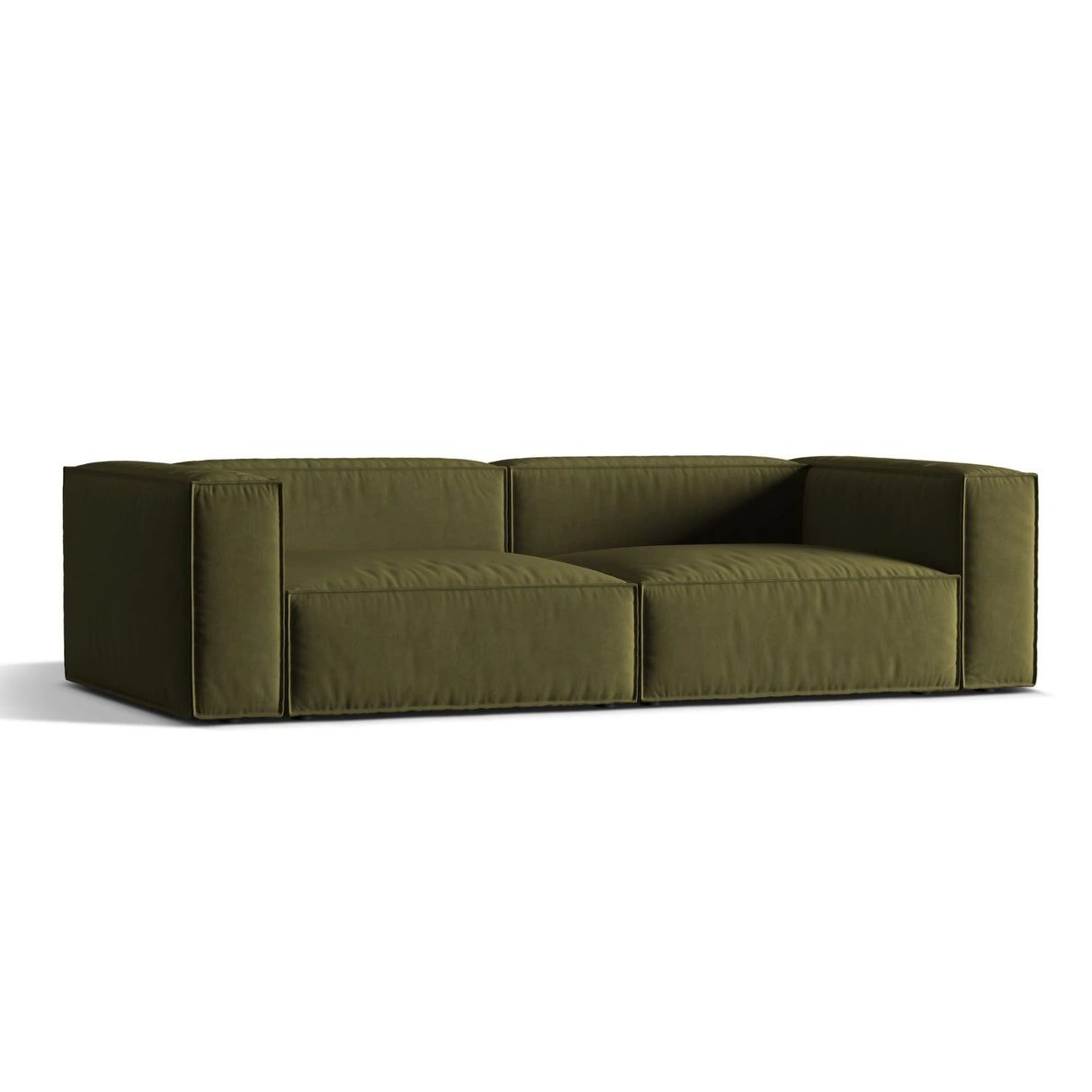 Nuria 5-Sitzer Sofa mit Bezug aus Samt (ParFor) in Moss Green Melange, 110x290 cm – Bild 3