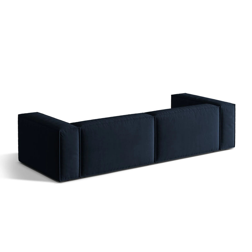 Nuria 5-Sitzer Sofa mit Bezug aus Samt (PariDB) in Dunkelblau, 110x290 cm – Bild 4