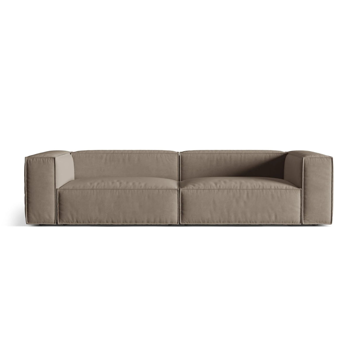 Nuria 5-Sitzer Sofa mit Bezug aus Samt (PariKha) in Concrete, 110x290 cm – Bild 1