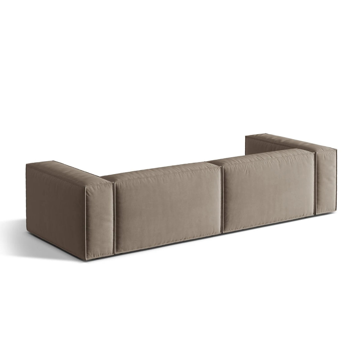 Nuria 5-Sitzer Sofa mit Bezug aus Samt (PariKha) in Concrete, 110x290 cm – Bild 4