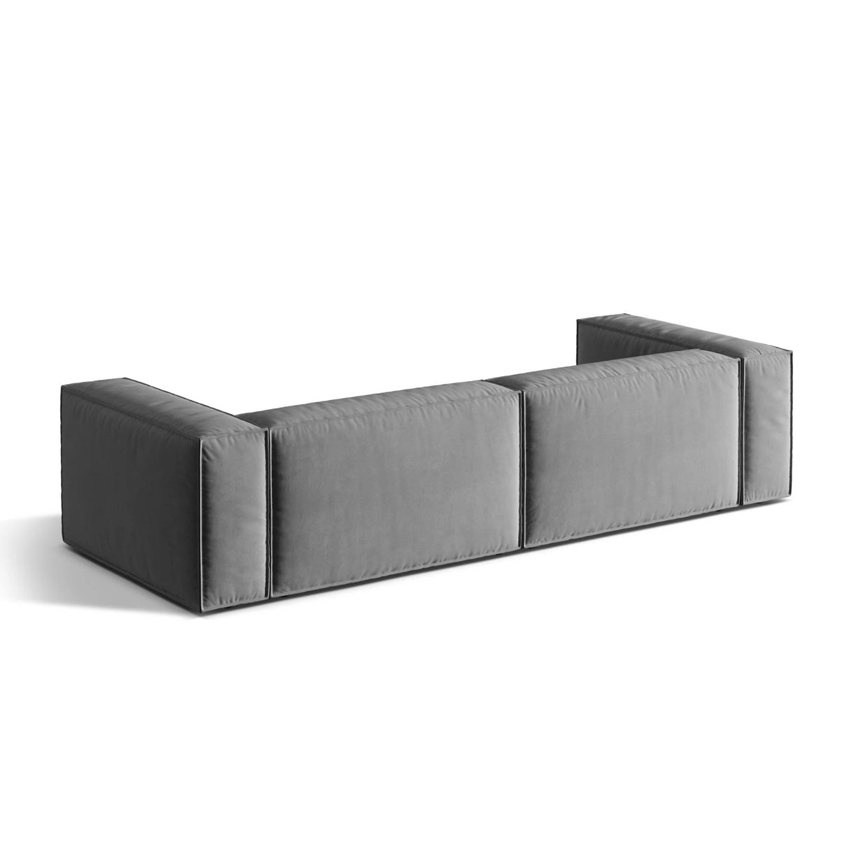 Nuria 5-Sitzer Sofa mit Bezug aus Samt (PariSte) in Grau, 110x290 cm – Bild 4