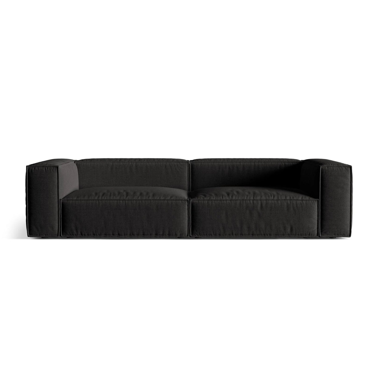 Nuria 5-Sitzer Sofa mit Bezug aus Strukturierter Stoff (Lib22) in Schwarz, 110x290 cm – Bild 1