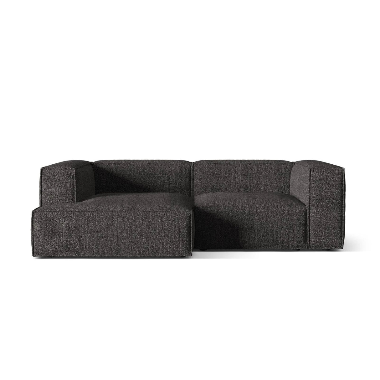 Nuria Ecksofa Links, mit Bezug aus Boucle (MoAn) in Anthrazit, 147x252 cm – Bild 1