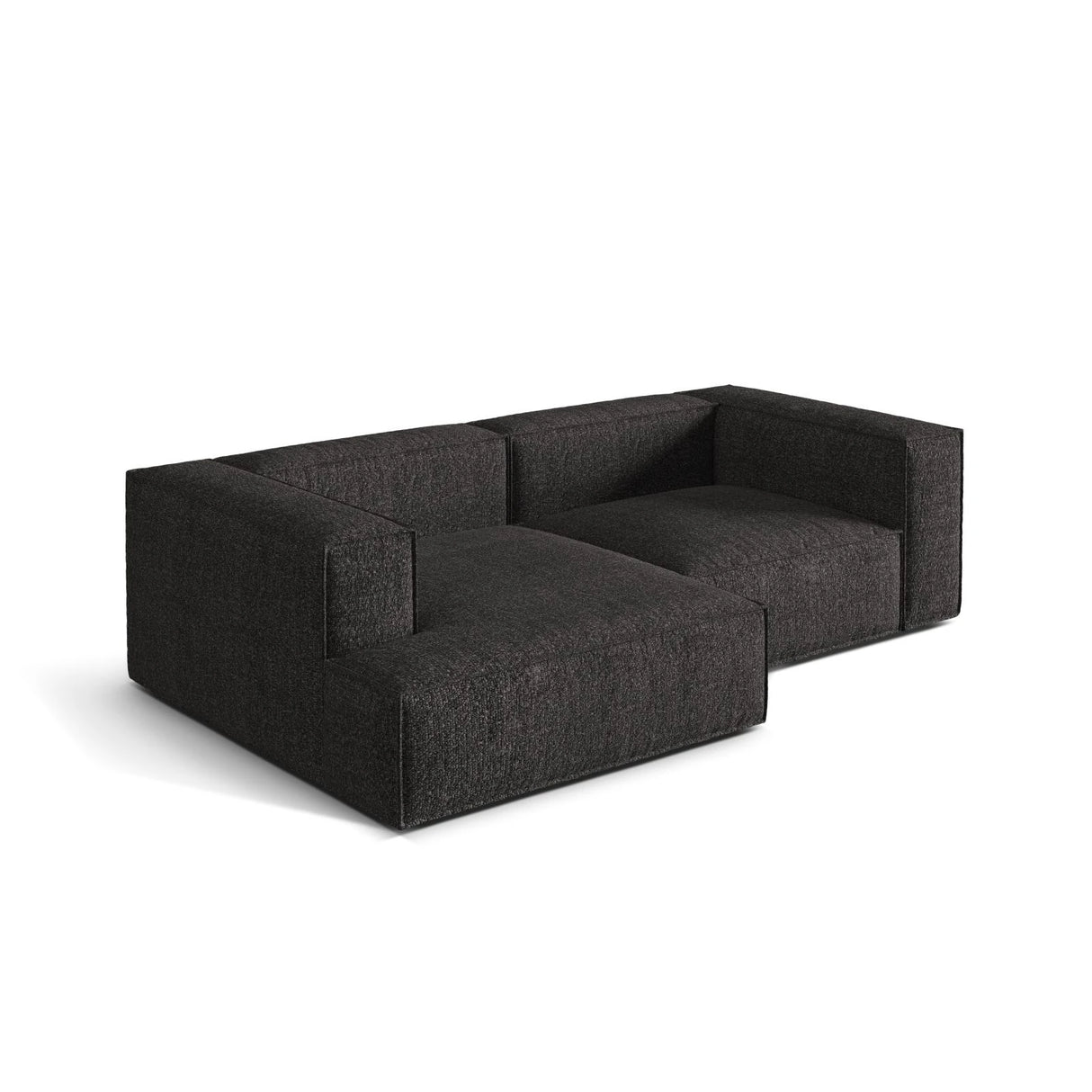 Nuria Ecksofa Links, mit Bezug aus Boucle (MoAn) in Anthrazit, 147x252 cm – Bild 4