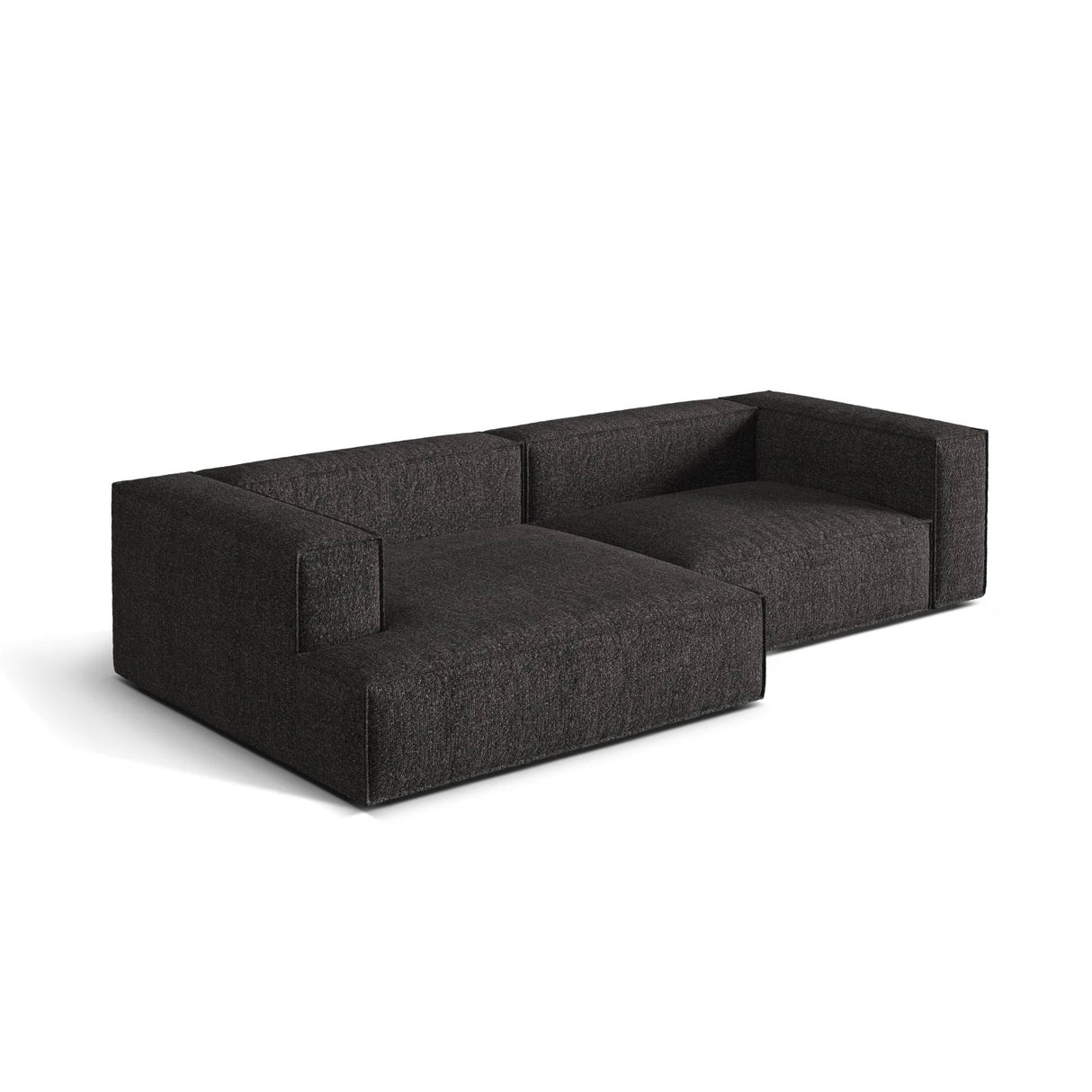 Nuria Ecksofa Links, mit Bezug aus Boucle (MoAn) in Anthrazit, 147x292 cm – Bild 4