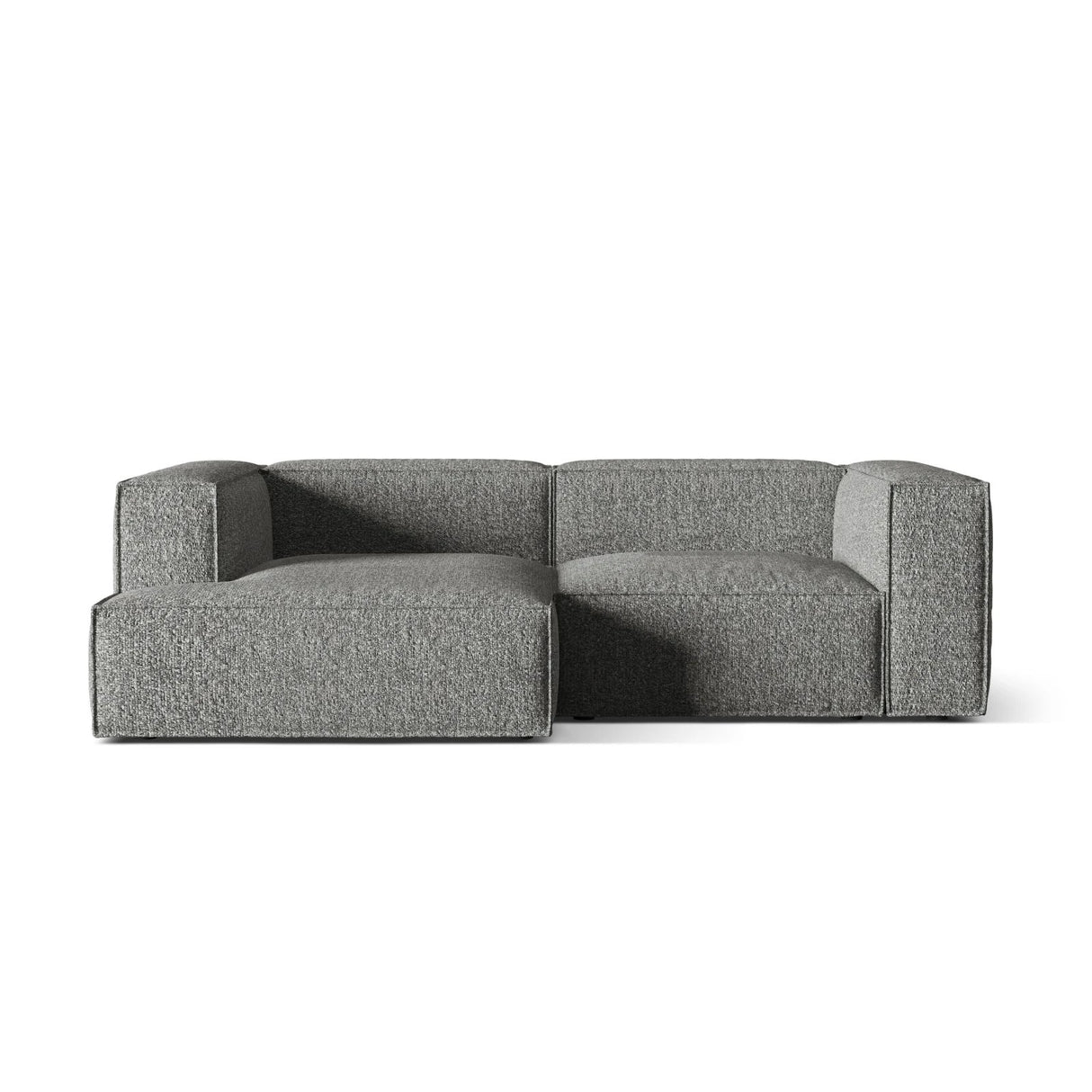 Nuria Ecksofa Links, mit Bezug aus Boucle (MoGra) in Graphit, 147x252 cm – Bild 1