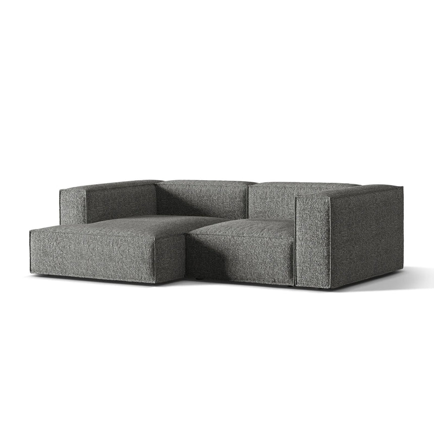 Nuria Ecksofa Links, mit Bezug aus Boucle (MoGra) in Graphit, 147x252 cm – Bild 3